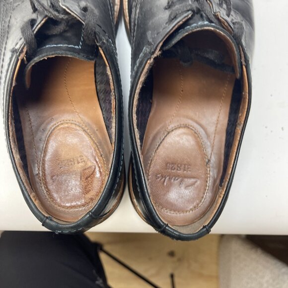 Clarks Black Leather Oxford Formal Dress Shoes Men Sz 8 US Dark Academia Preppy - Picture 10 of 14